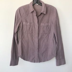 James Perse Lavender Corduroy Button Down Size 2